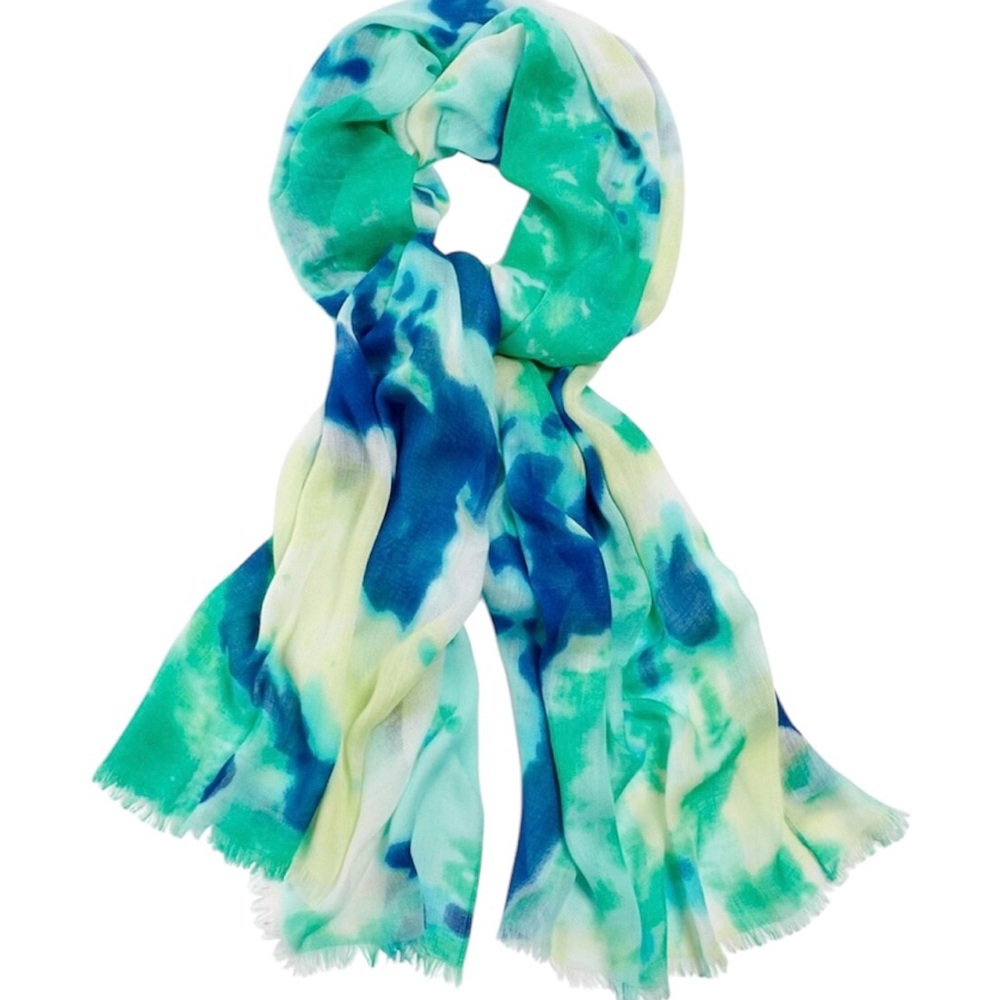 Chico’s Angelic Watercolor Oversized Angled Oblong Scarf (NWT)